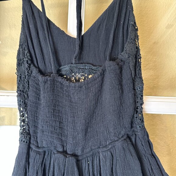 ABERCROMBIE & FITCH Sheer Lace Strappy Black Romper Size Small - Picture 8 of 11